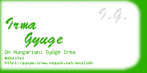 irma gyuge business card